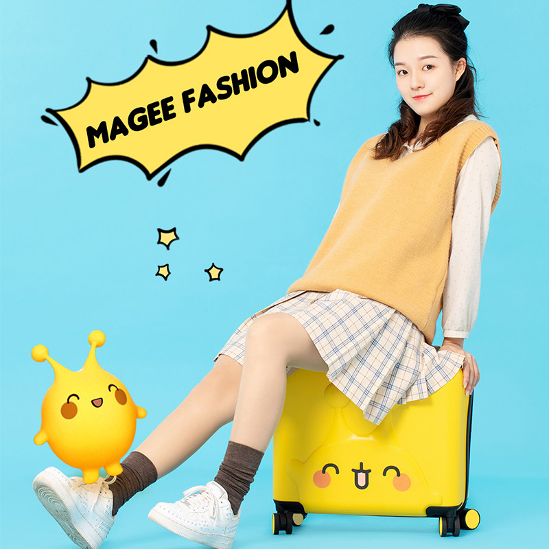 升级款金鹰卡通麦咭亲子浮雕儿童拉杆箱2寸22新款男女孩行李箱