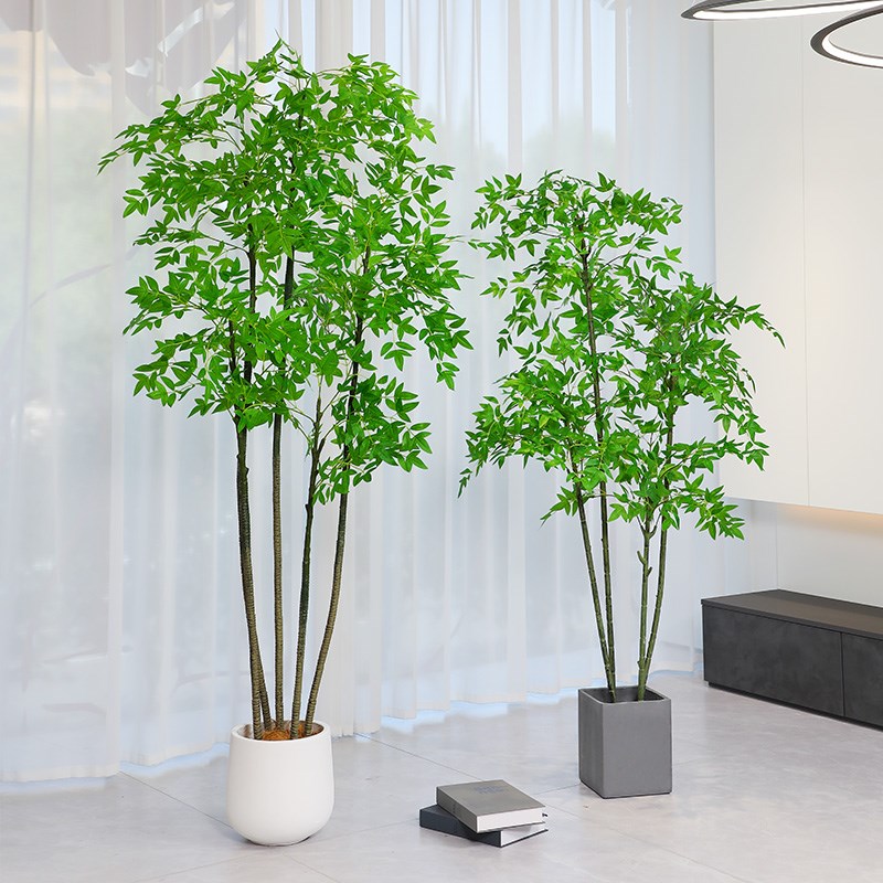 仿真绿植南天竹落地盆栽仿生植物摆件客厅沙发边家居装饰盆景假树
