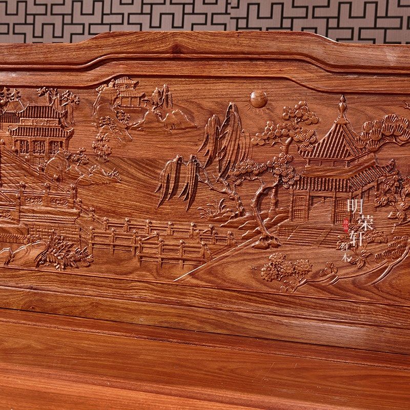 明荣轩刺猬紫檀木山水罗汉床鸟休息塌实木床书房午休床卧室床,住宅家具,红木床,淘宝优惠券,粉丝福利购,淘宝优惠卷