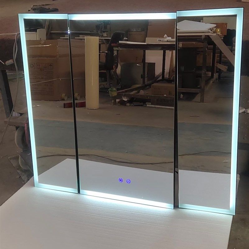 定制智能镜镜柜门铝合金门框浴室镜柜门带灯除雾承接工程单