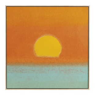 港画 安迪沃霍尔紫色日出装饰画治愈日落黄昏红橙黄床头壁画