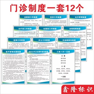 门诊室制度牌个体诊所卫生室制度牌护士医师工作职责规章管理制度