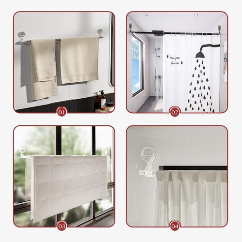 吸盘伸缩晾衣杆墙上阳台固定晒衣杆一根免打孔壁挂晾衣架支撑杆子