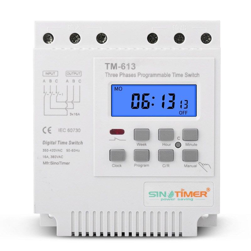 TM613背光智能三相定时器开关/微电脑时控开关/水泵定时开关380V图片