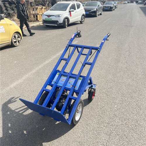 电动搬运手推平板车家用农用电动四轮手推车山地越野爬坡鸡公车