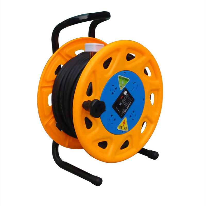 泽优米电缆盘卷盘绕线盘插座空盘防暴线轴 线滚子收线器