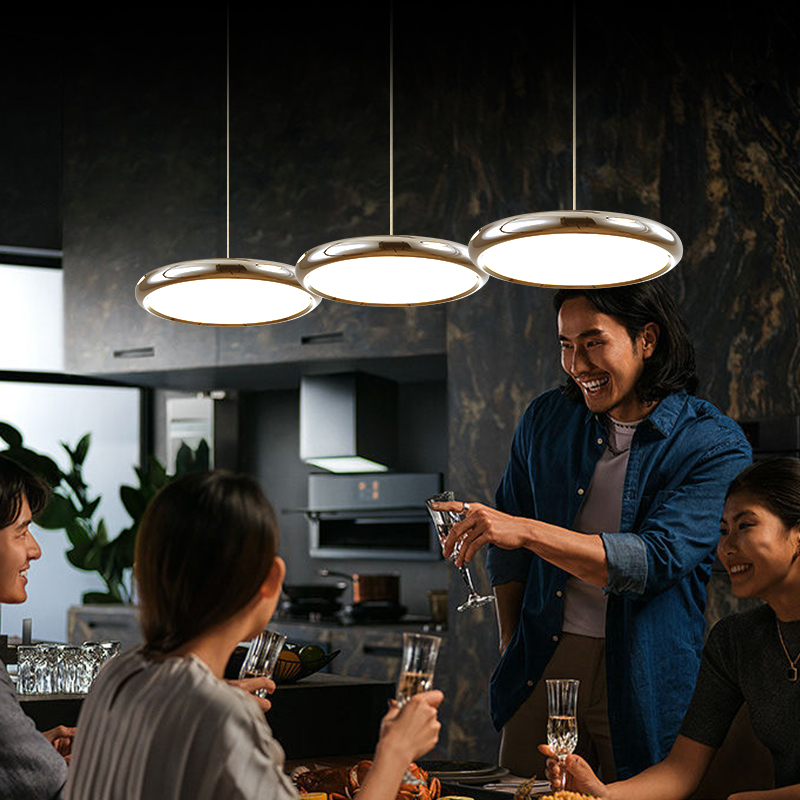 比利时SDMMD 高显指护眼轻奢三头餐厅吊灯高端大气餐桌极简吧台灯