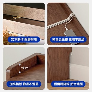 书桌台式电脑桌学生家用写字台实木办公桌长方形靠墙桌子