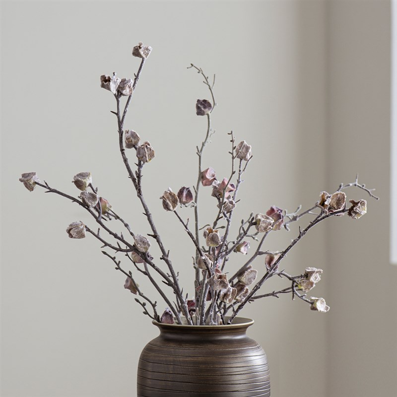 仿真花高档新款客厅餐桌花摆花蒴瑾乾燥花枯枝摆设装饰假花侘寂风