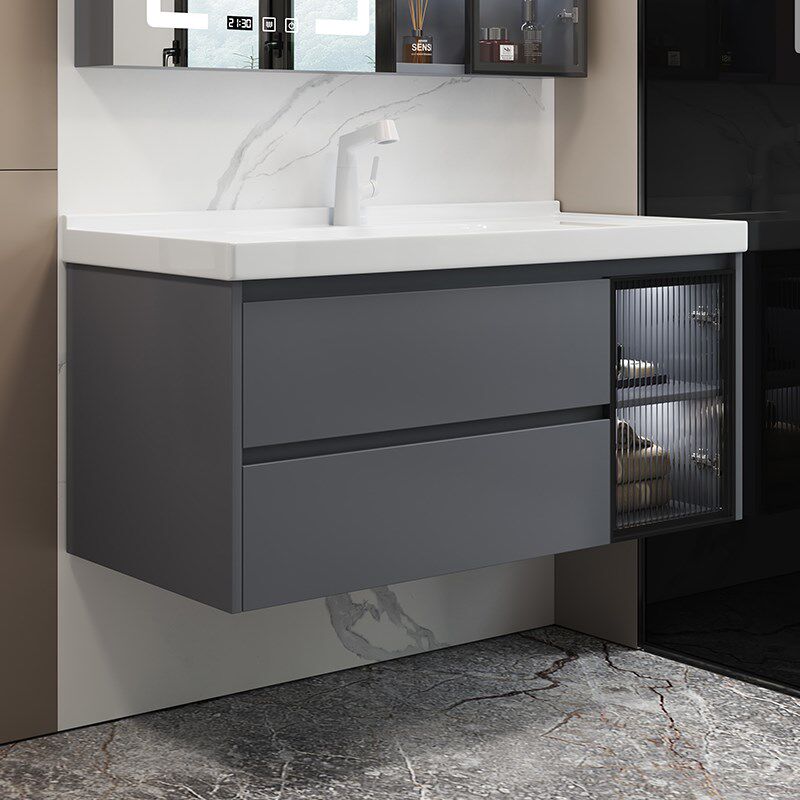 欧罗芬卫生间浴室柜简约洗手洗脸盆柜陶瓷一体盆洗漱台挂墙式主柜