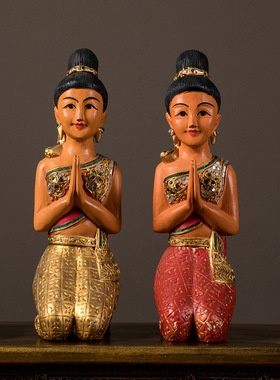 泰国木迎宾人东南亚风格装饰品泰式特色会所招财摆设