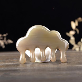 梳香物语白水牛角云朵水滴按摩梳子 脸部头皮肩颈乳腺经络疏通