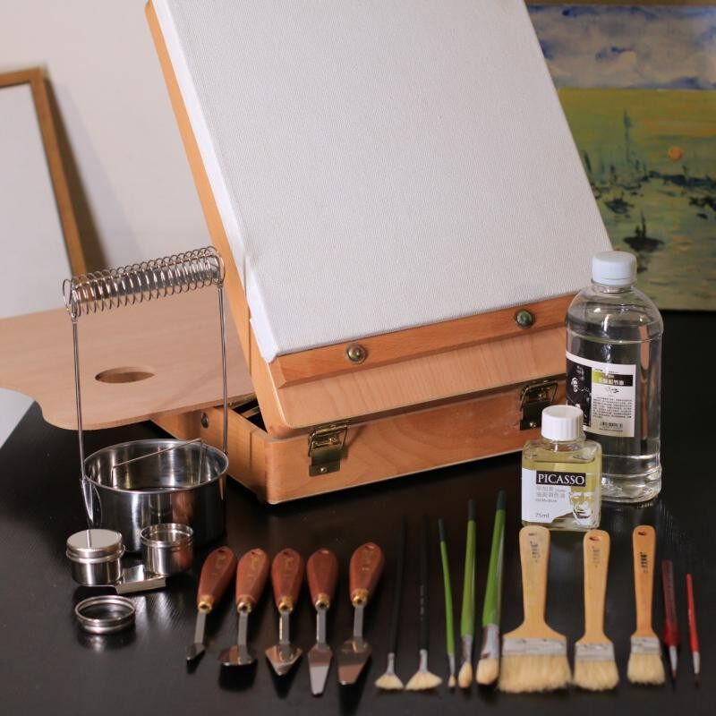 油画颜料工具装温莎牛顿画家专用色2色全初学者油画箱写生