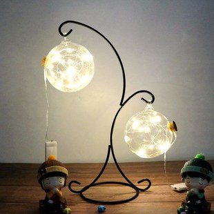 LD灯许愿瓶夜光幸运星玻璃木塞瓶创意瓶瓶圆形吊瓶星星瓶子