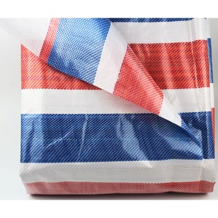 彩条布新料条纹防水雨布装 修防尘遮阳三色篷布塑料布露天遮挡防雨