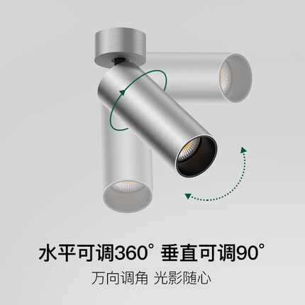 仙人掌先生明装极简中古风拉丝工艺铝本色护眼嵌装LED