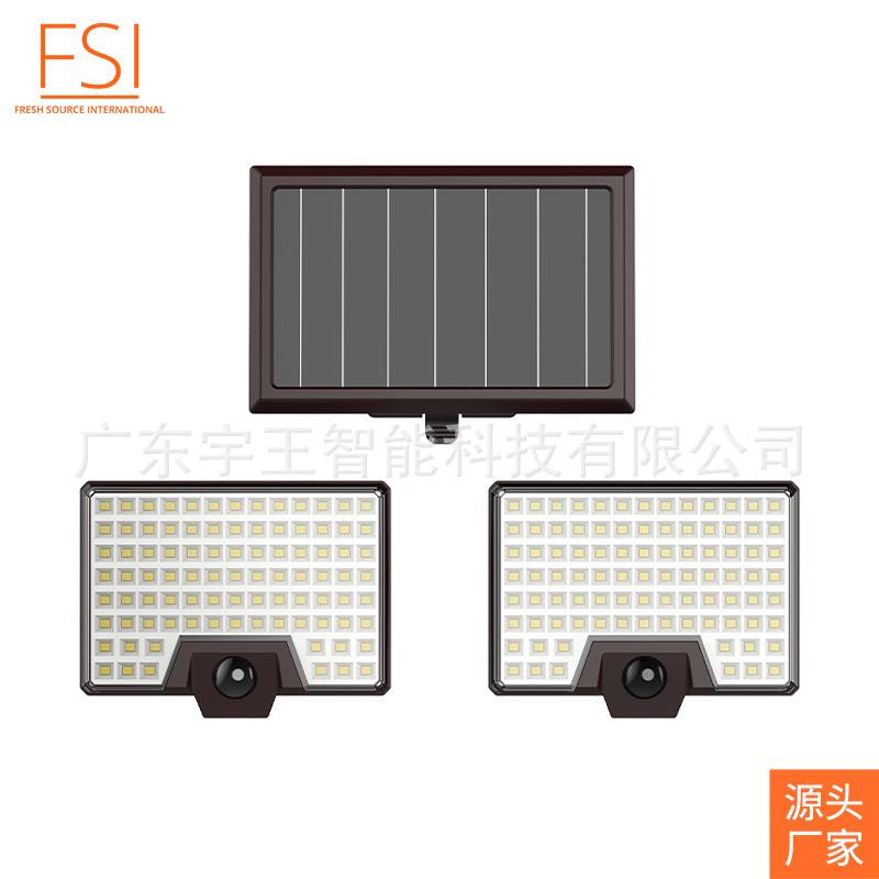 亚马逊户外双头90LED太阳能壁灯户外灯安防灯泛光灯庭院灯