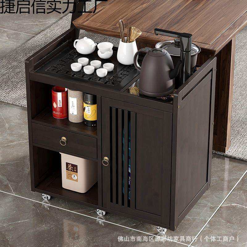 移动小茶桌家用茶台实木阳台茶车茶边几烧水壶一体茶水柜一件起批