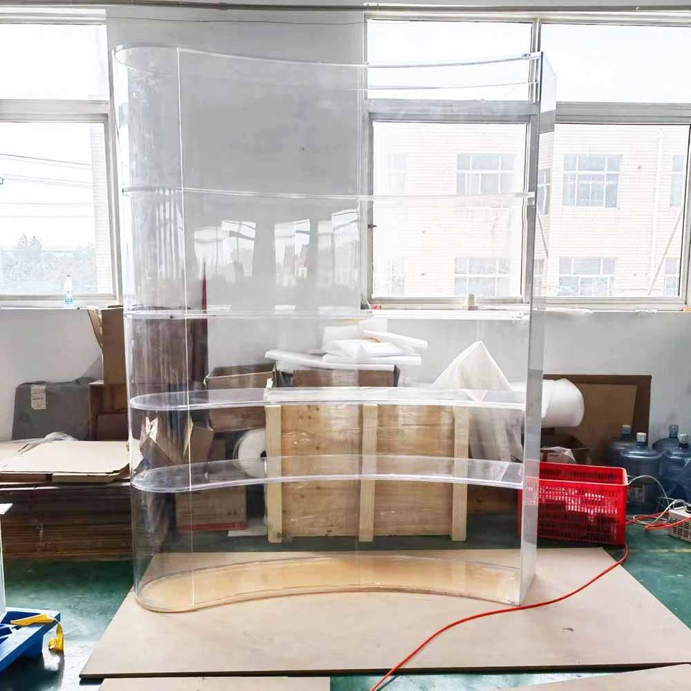 亚克力展示柜家居装饰搜藏柜热弯弧形多层展示架有机玻璃制品厂家