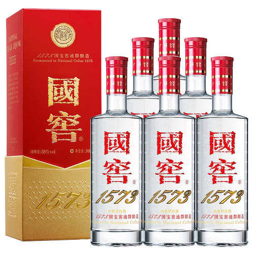 泸州老窖 国窖1573 浓香型白酒 38度500ml*6瓶整箱送礼高端美酒