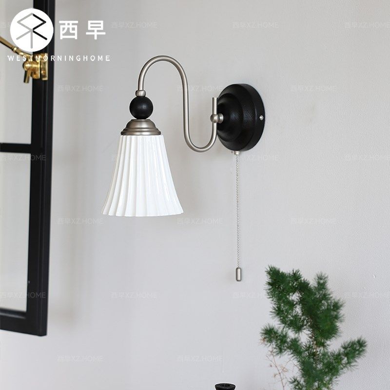 松韵中古法式复古壁灯奶油风侘寂风卧室床头过道客厅南洋风壁灯,家装灯饰光源,壁灯,淘宝优惠券,粉丝福利购,淘宝优惠卷