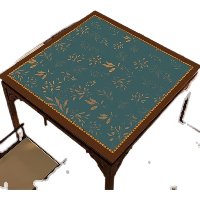 新款麻将机桌布防水防油免洗正方形中式皮革餐桌垫高级感防烫复古