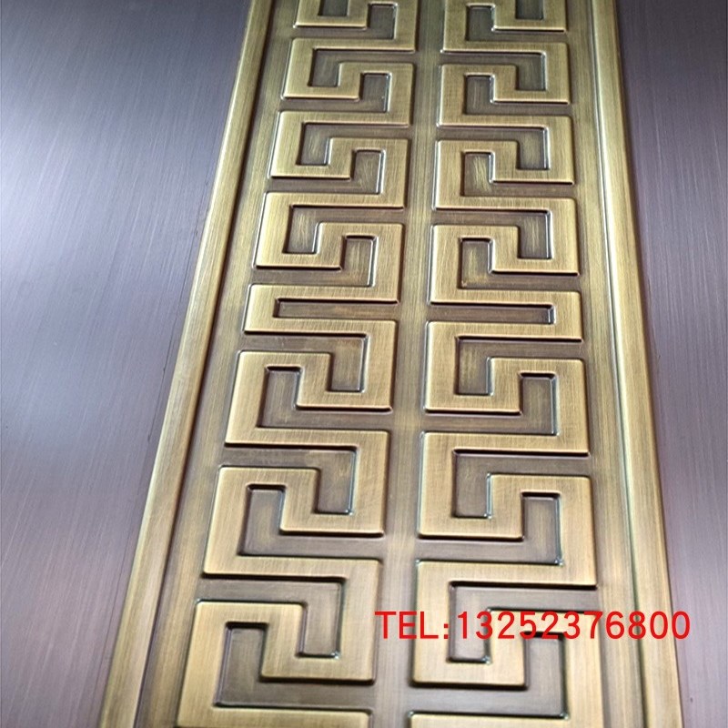 中式回纹铜线条金属不锈钢仿铜压边条紫铜天花板压花条铜门腰线