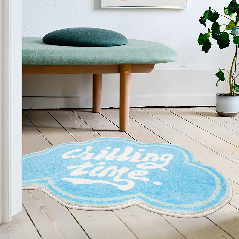 摊牌 云朵异形地毯垫女生家用卧室镜前毯浴室门口吸水地垫床边毯