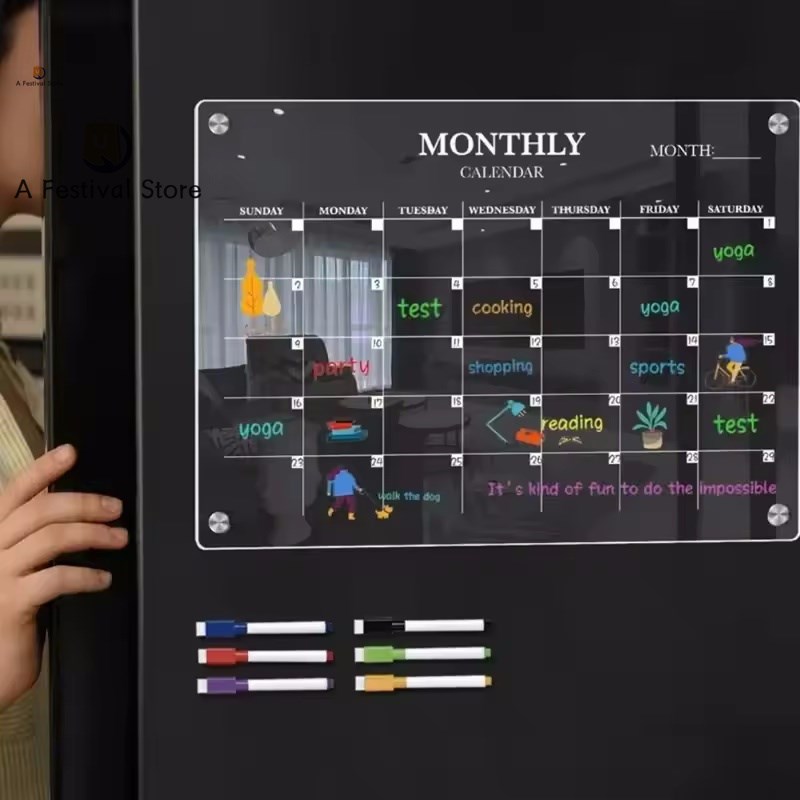 Fridge Magnetk Calendar Magnetic Board Weekly Reus 磁性记事
