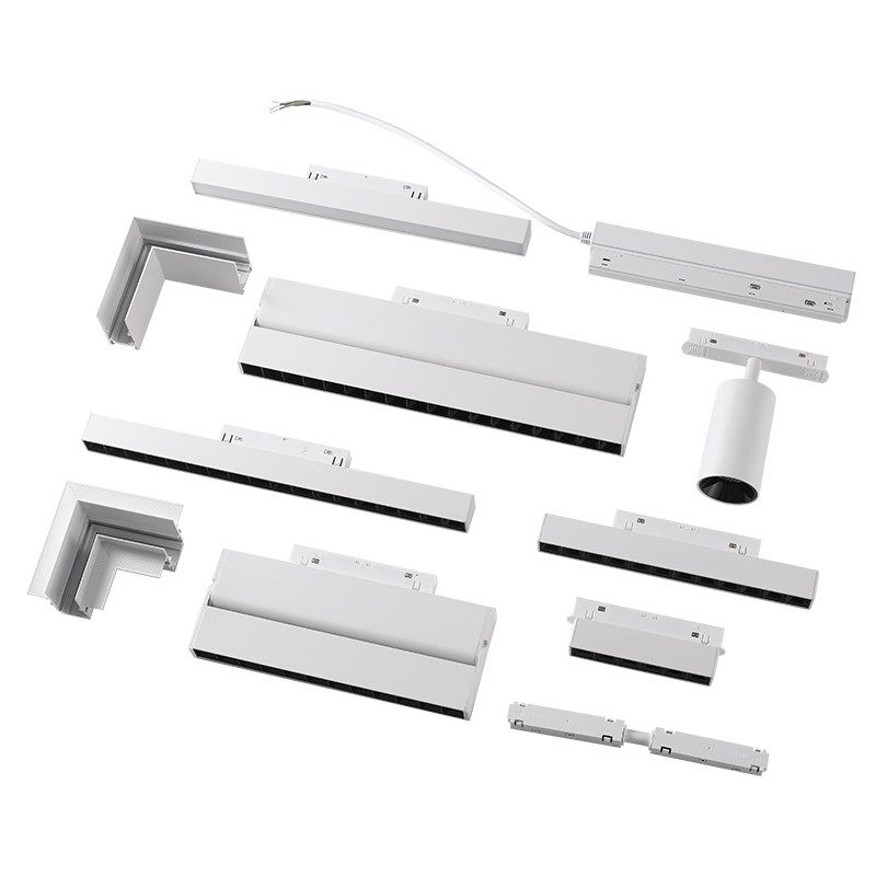 白色磁吸轨道灯嵌入式无灯暗藏轨道灯无边框明装磁吸轨道条,家装灯饰光源,轨道磁吸灯,淘宝优惠券,粉丝福利购,淘宝优惠卷