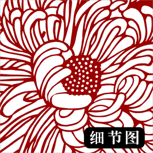 高梅兰竹菊精细剪纸底稿图样手工刻纸图案黑白打印底稿窗图稿