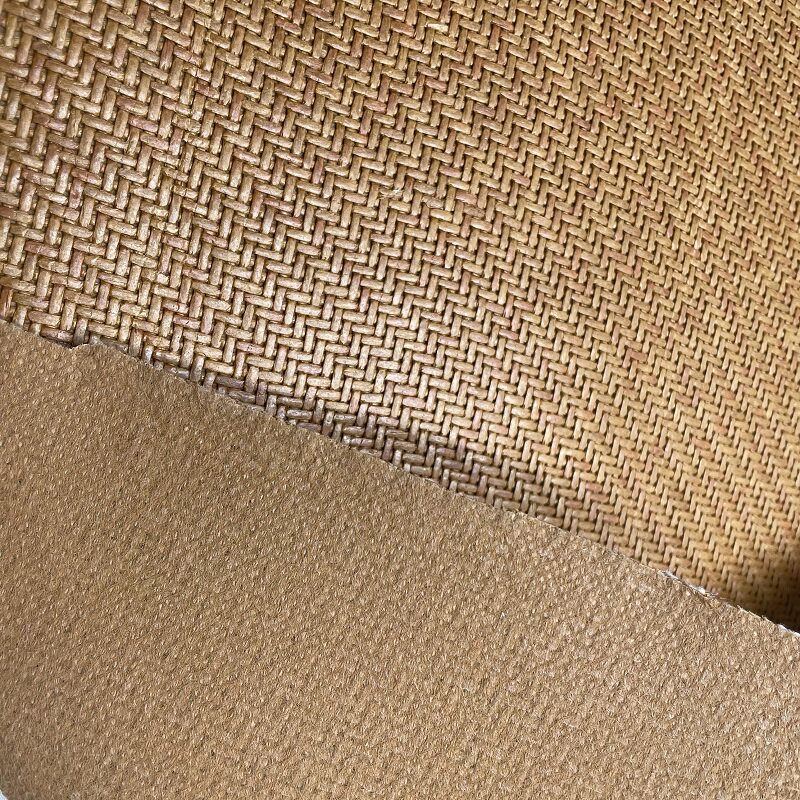 家具用深色纸席十字纹织席笪毛边纸制柜面装饰面藤编织材料坐板