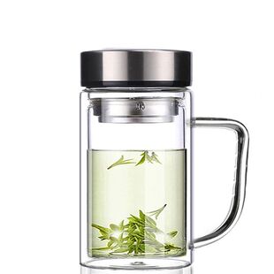 单层双层玻璃单层过滤茶水杯子大容量高硼硅玻璃透明便携防摔真空