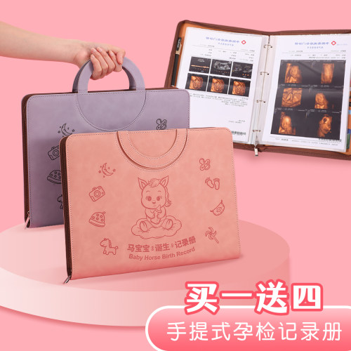 孕检收纳册产检手提包孕期档案册报告单孕妈妈孕妇b超手册本报告