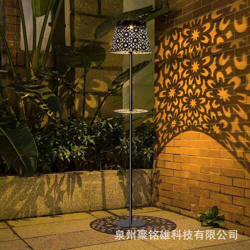 跨境太阳能落地灯LED铁艺金属落地庭院灯户外铁艺台灯 二合一伸缩