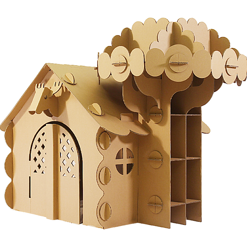 宝堡乐纸板帐篷室内儿童游戏屋diy瓦楞纸精灵屋玩具房子纸箱纸壳