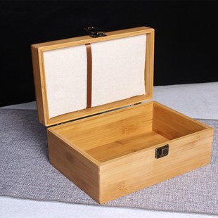 定制新款楠竹礼盒翻盖礼品盒黑枸杞包装茶叶杯盒长方形软包礼盒