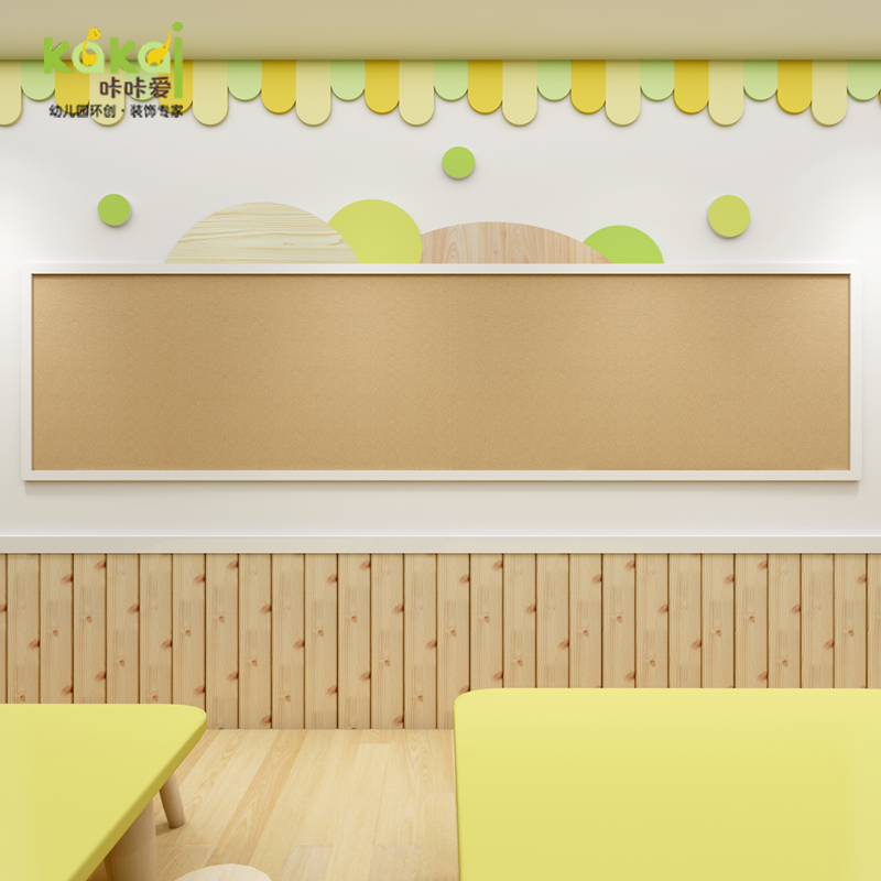环创空间布置幼儿园主题墙软木背景墙公告栏家园栏贴墙展示板