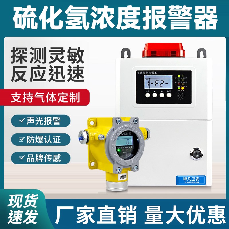 硫化氢气体报警器H2S浓度泄漏检测仪固定式探测工业商用防爆传感