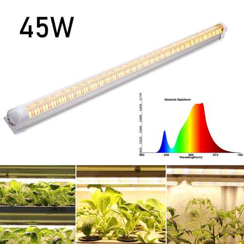 跨境直供0.6米 624株2835暖光全光谱植物灯管T8一体化植物生长灯