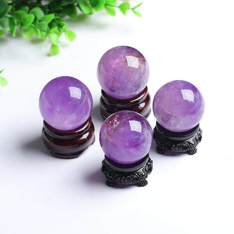 厂家直销天然巴西紫水晶球摆件原石手工打磨有球必应家居装饰摆设
