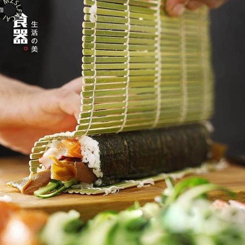 青皮寿司卷 竹制寿司帘 寿司紫菜卷餐垫家居寿司卷帘 寿司工具