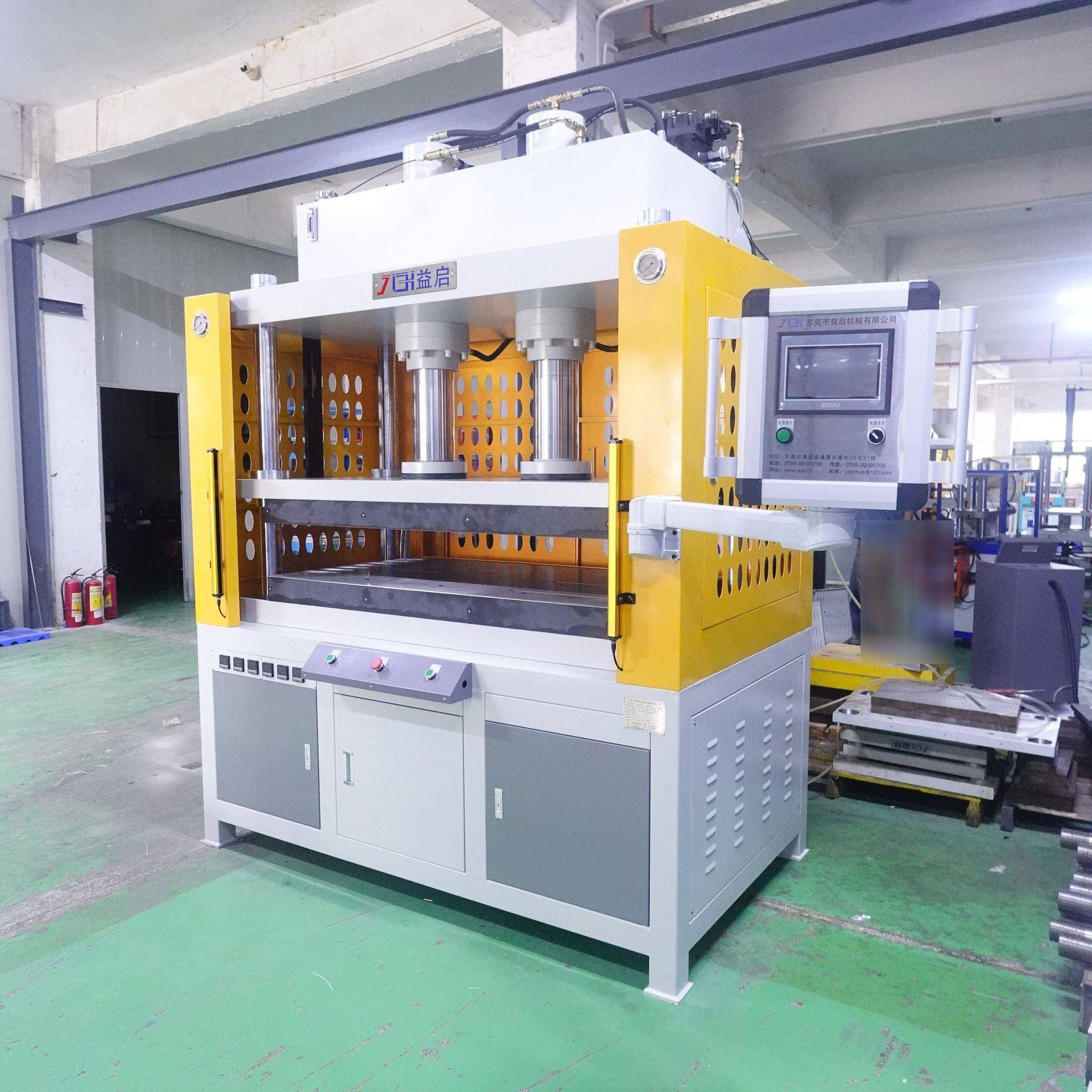 大台面双油缸60吨快速热压整形机散热器铜导管整形四柱热压成型机