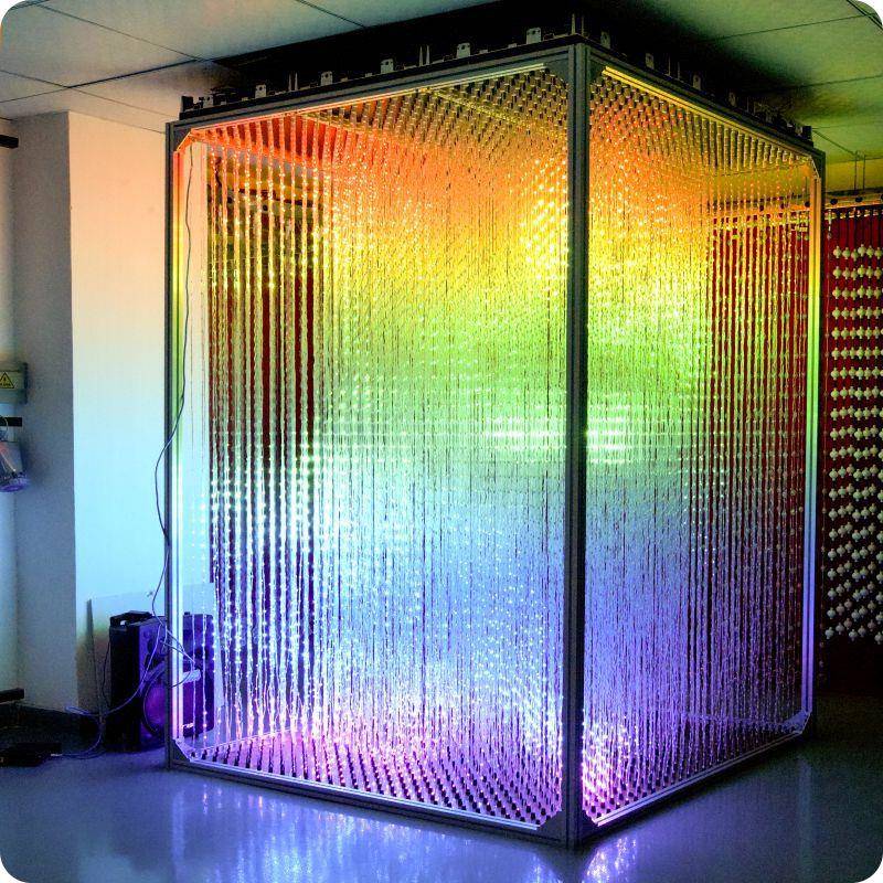 3D迷你像素灯全彩定制圣诞展示柜3D展示箱3D圣诞迷你像素灯展箱