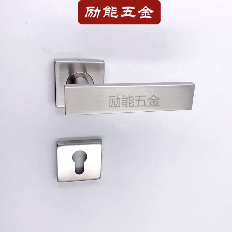 304不锈钢空心分体防火门锁把手扁管不锈钢分体锁具防盗执手图片