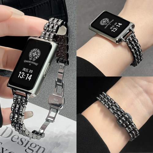 连遇keep手环B6七珠金属镶钻表带