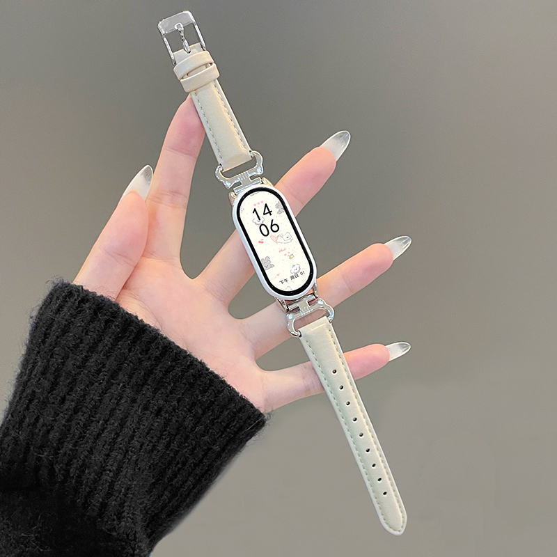 适用小米手环10表带皮质小蛮腰猫耳小米手环9表带创意小米8/7智能6/5运动手腕带夏天男女生时尚ins风配件表壳