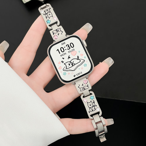 连遇华为fit5可爱彩钻小狗手表带