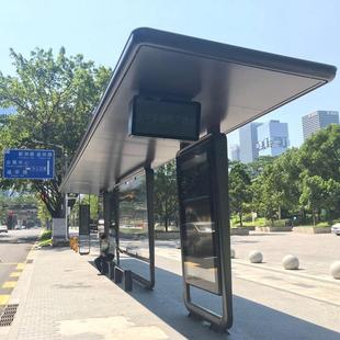 城市智能公交候车亭实时报站站牌不锈钢公车站台源头厂家