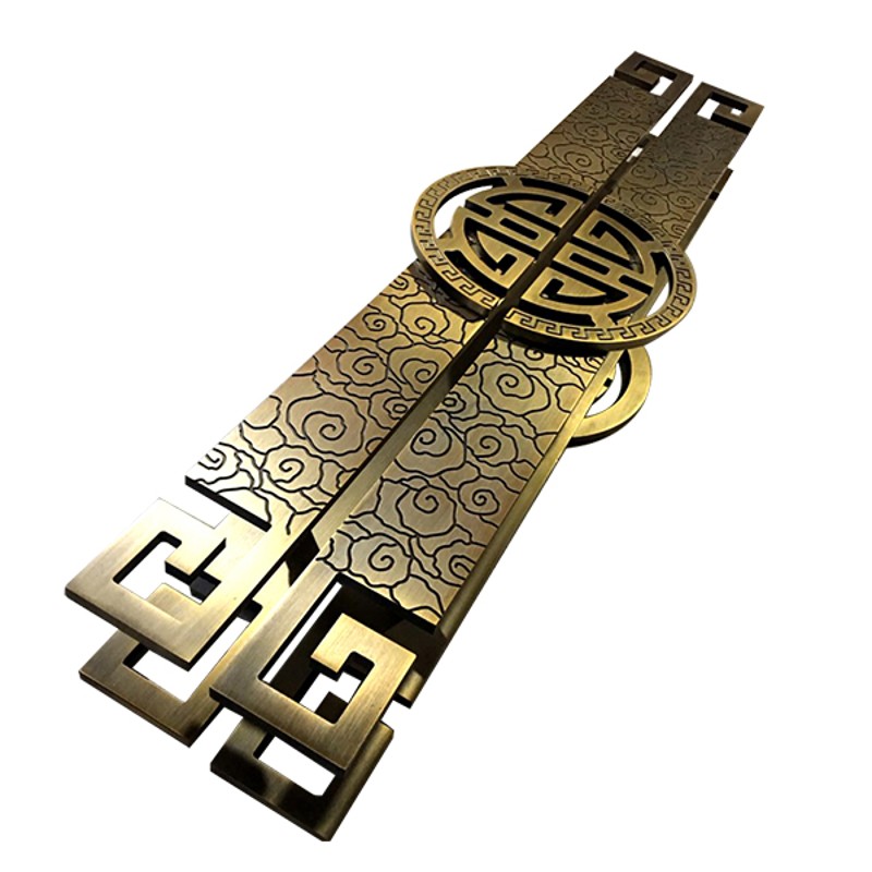 中式仿古祥云大门拉手现代豪华酒店玻璃门把手木门雕刻定制长扶手